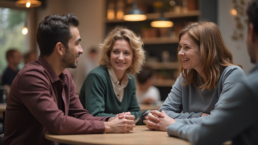 Diverse groep mensen die Nederlands spreken in een informele groepssetting