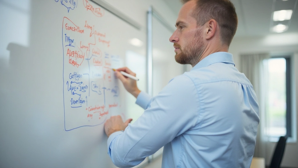 Afbeelding van Nederlands grammaticaregels geschreven op een wit whiteboard in een onderwijssetting